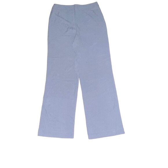Women's Pendleton 100% Silk Light Blue/Grey Wide Leg Trousers Side Zip Size 4 - Picture 3 of 5
